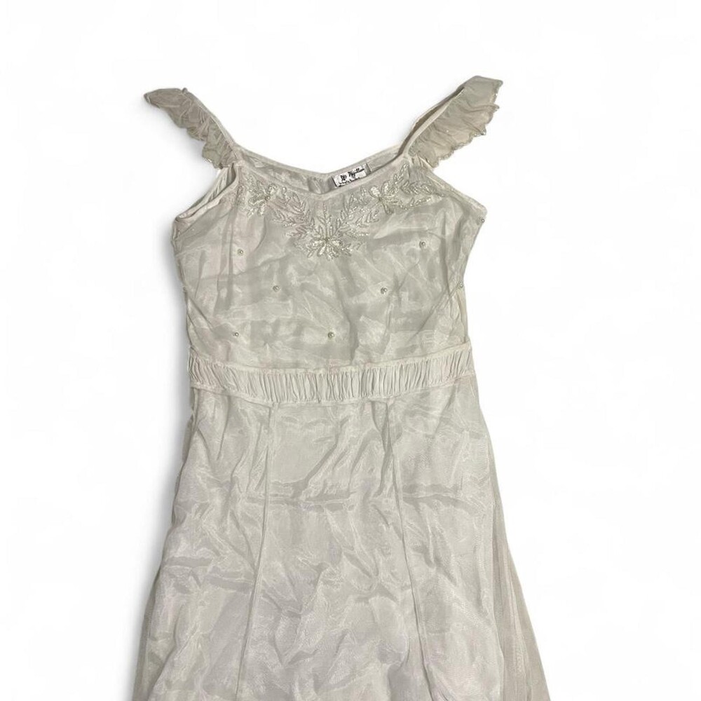 Vintage Papillon White mini dress with lace and beaded details #fairycore #cotta